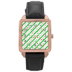 Christmas Paper Stars Pattern Texture Background Colorful Colors Seamless Rose Gold Leather Watch 