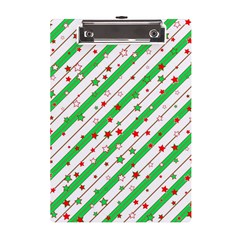 Christmas Paper Stars Pattern Texture Background Colorful Colors Seamless A5 Acrylic Clipboard