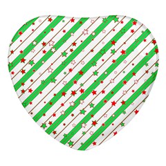 Christmas Paper Stars Pattern Texture Background Colorful Colors Seamless Heart Glass Fridge Magnet (4 Pack) by Ket1n9