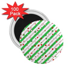 Christmas Paper Stars Pattern Texture Background Colorful Colors Seamless 2 25  Magnets (100 Pack) 