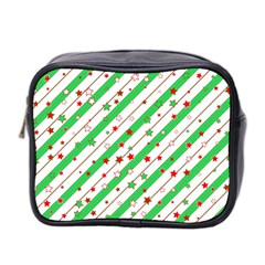 Christmas Paper Stars Pattern Texture Background Colorful Colors Seamless Mini Toiletries Bag (two Sides)