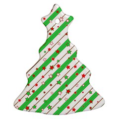 Christmas Paper Stars Pattern Texture Background Colorful Colors Seamless Ornament (christmas Tree) 