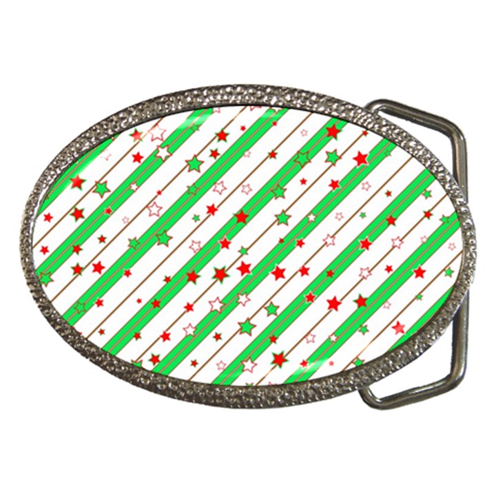 Christmas Paper Stars Pattern Texture Background Colorful Colors Seamless Belt Buckles