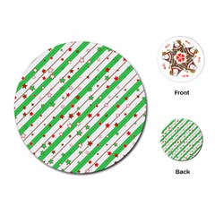 Christmas Paper Stars Pattern Texture Background Colorful Colors Seamless Playing Cards Single Design (round)