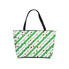 Christmas Paper Stars Pattern Texture Background Colorful Colors Seamless Classic Shoulder Handbag