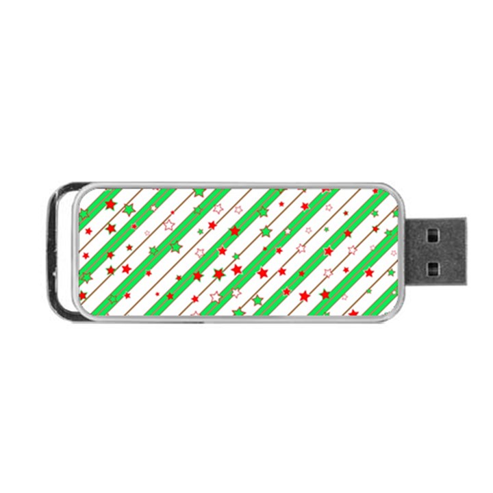 Christmas Paper Stars Pattern Texture Background Colorful Colors Seamless Portable USB Flash (Two Sides)