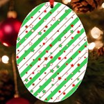 Christmas Paper Stars Pattern Texture Background Colorful Colors Seamless UV Print Acrylic Ornament Oval Front