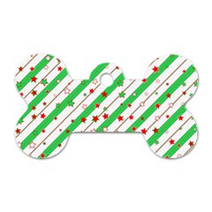 Christmas Paper Stars Pattern Texture Background Colorful Colors Seamless Dog Tag Bone (two Sides)