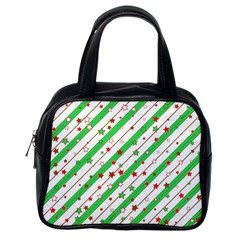 Christmas Paper Stars Pattern Texture Background Colorful Colors Seamless Classic Handbag (one Side)