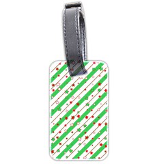 Christmas Paper Stars Pattern Texture Background Colorful Colors Seamless Luggage Tag (two Sides)