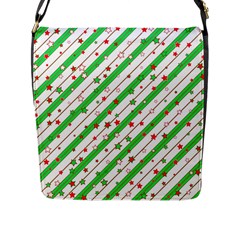 Christmas Paper Stars Pattern Texture Background Colorful Colors Seamless Flap Closure Messenger Bag (l)