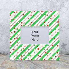 Christmas Paper Stars Pattern Texture Background Colorful Colors Seamless White Box Photo Frame 4  X 6 