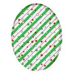 Christmas Paper Stars Pattern Texture Background Colorful Colors Seamless Oval Glass Fridge Magnet (4 Pack)