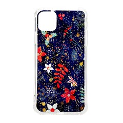 Festive Floral Pattern Christmas Blue Floral Flower Foliage Leaves Pattern Red Snow Winter Iphone 11 Pro Max 6 5 Inch Tpu Uv Print Case