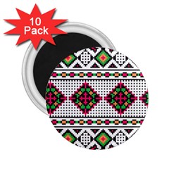 Ukrainian Folk Seamless Pattern Ethnic Ornament Border Element Traditional 2 25  Magnets (10 Pack) 