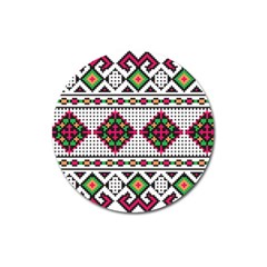 Ukrainian Folk Seamless Pattern Ethnic Ornament Border Element Traditional Magnet 3  (round)