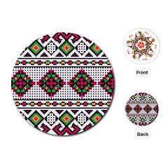 Ukrainian Folk Seamless Pattern Ethnic Ornament Border Element Traditional Playing Cards Single Design (round)