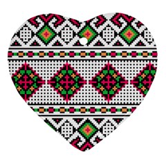 Ukrainian Folk Seamless Pattern Ethnic Ornament Border Element Traditional Heart Ornament (two Sides)