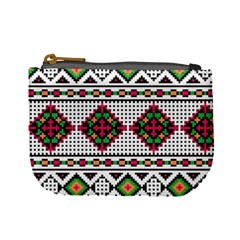 Ukrainian Folk Seamless Pattern Ethnic Ornament Border Element Traditional Mini Coin Purse