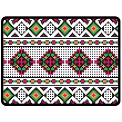 Ukrainian Folk Seamless Pattern Ethnic Ornament Border Element Traditional Fleece Blanket (large)