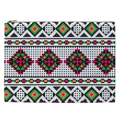 Ukrainian Folk Seamless Pattern Ethnic Ornament Border Element Traditional Cosmetic Bag (xxl)