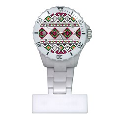 Ukrainian Folk Seamless Pattern Ethnic Ornament Border Element Traditional Plastic Nurses Watch