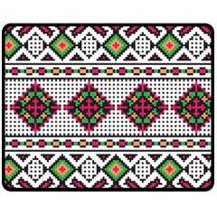 Ukrainian Folk Seamless Pattern Ethnic Ornament Border Element Traditional Two Sides Fleece Blanket (medium)