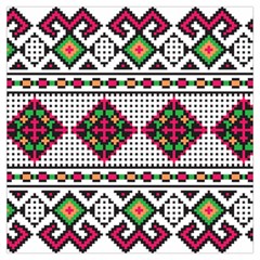 Ukrainian Folk Seamless Pattern Ethnic Ornament Border Element Traditional Lightweight Scarf 