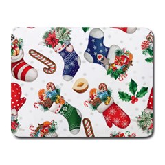 Christmas Socks Gloves Candy Cane Stocking Seamless Small Mousepad