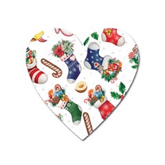 Christmas Socks Gloves Candy Cane Stocking Seamless Heart Magnet