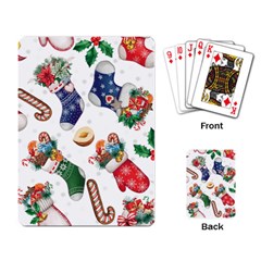 Christmas Socks Gloves Candy Cane Stocking Seamless Playing Cards Single Design (rectangle)