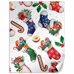 Christmas Socks Gloves Candy Cane Stocking Seamless Canvas 12  X 16 