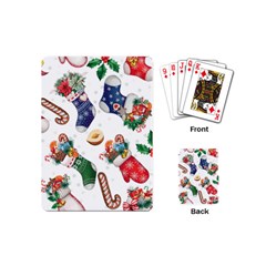 Christmas Socks Gloves Candy Cane Stocking Seamless Playing Cards Single Design (mini) by Grandong