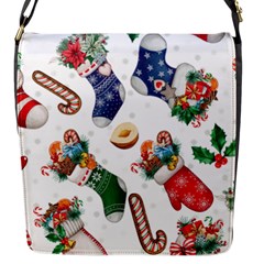 Christmas Socks Gloves Candy Cane Stocking Seamless Flap Closure Messenger Bag (s)