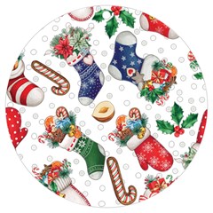 Christmas Socks Gloves Candy Cane Stocking Seamless Uv Print Acrylic Ornament Round