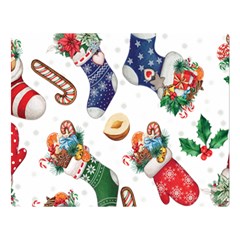 Christmas Socks Gloves Candy Cane Stocking Seamless Premium Plush Fleece Blanket (large)