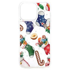 Christmas Socks Gloves Candy Cane Stocking Seamless Iphone 15 Plus Tpu Uv Print Case by Grandong