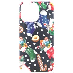 Christmas Socks Gloves Candy Cane Stocking Seamless Iphone 15 Pro Max Black Uv Print Pc Hardshell Case by Grandong