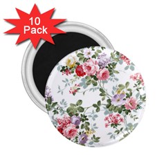 Floral Elements Peony Chinese Rose 2 25  Magnets (10 Pack) 