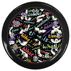 Time Nonlinear Curved Linear Wall Clock (black)