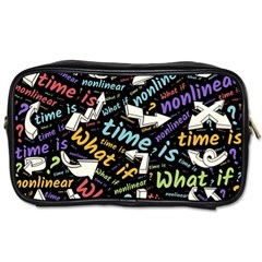 Time Nonlinear Curved Linear Toiletries Bag (two Sides)