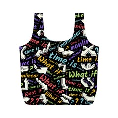 Time Nonlinear Curved Linear Full Print Recycle Bag (m)