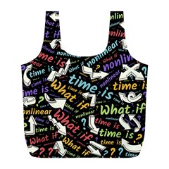 Time Nonlinear Curved Linear Full Print Recycle Bag (l)