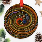 Swirl Vortex Emoji Cyclone Motion Art Ornament (Round) Front