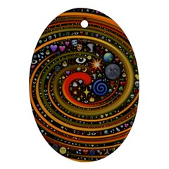 Swirl Vortex Emoji Cyclone Motion Art Ornament (oval)