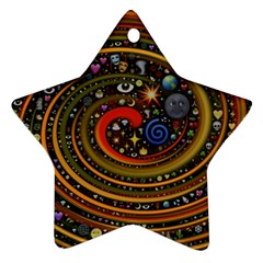 Swirl Vortex Emoji Cyclone Motion Art Ornament (star)