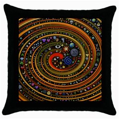 Swirl Vortex Emoji Cyclone Motion Art Throw Pillow Case (black)