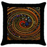 Swirl Vortex Emoji Cyclone Motion Art Throw Pillow Case (Black) Front