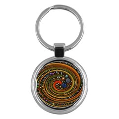 Swirl Vortex Emoji Cyclone Motion Art Key Chain (round)