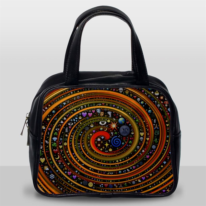 Swirl Vortex Emoji Cyclone Motion Art Classic Handbag (One Side)